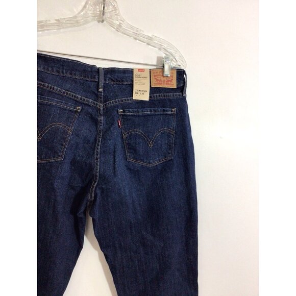 Levis 505 Mid Rise Straight Jeans Med Wash Womens 12 New - Picture 3 of 8